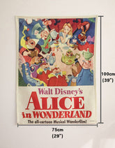 愛麗絲夢遊仙境人物復古織品海報韓國製造由面板